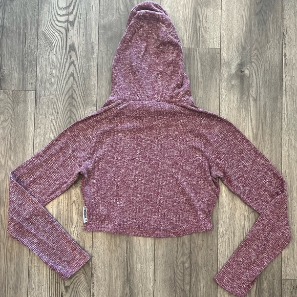 Gymshark Women’s Cropped Hooded Jacket Plum Purple XL Lightweight Workout - Picture 3 of 8